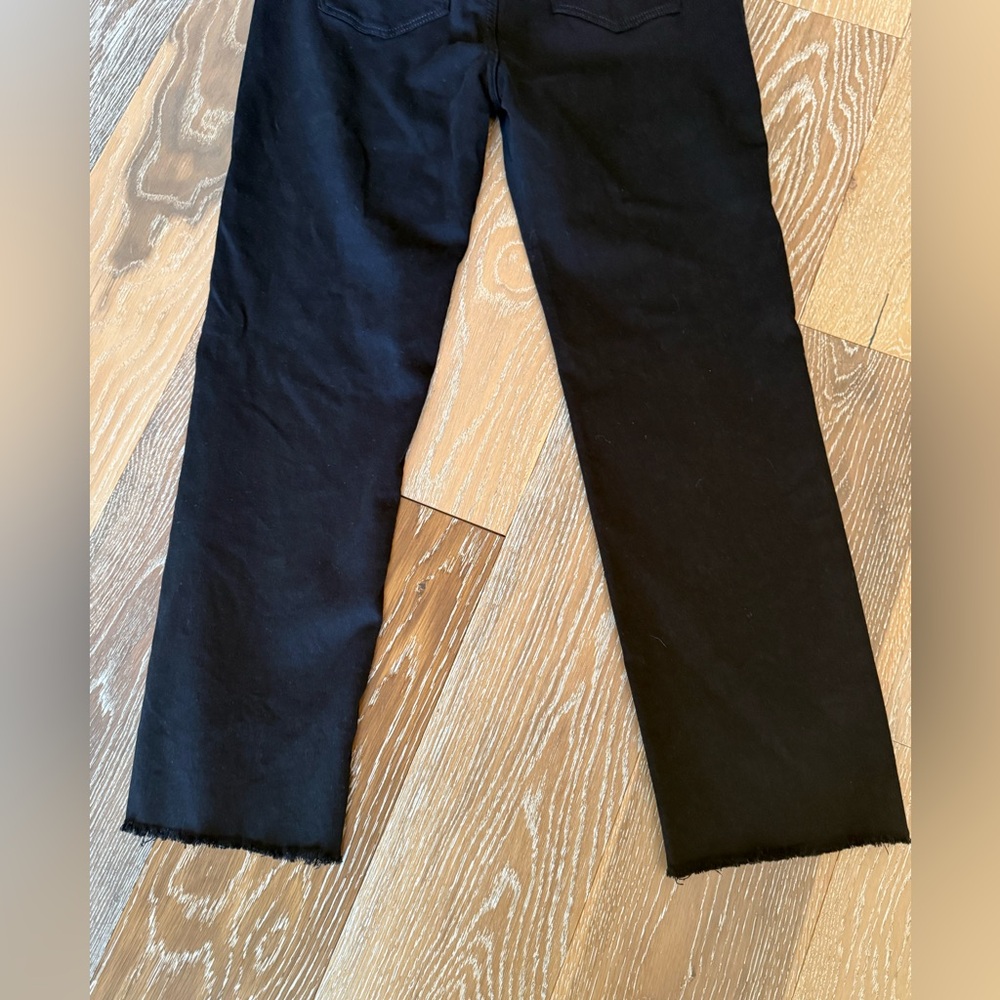 DL1961 Mara Straight Mid Rise Instasculpt Ankle Jeans Black Peached Raw - Picture 9 of 10